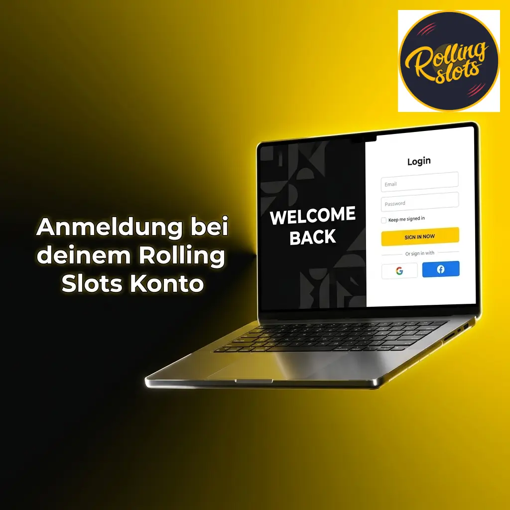 Anmeldung beim Rolling Slots Konto mit E-Mail und Passwort im Login-Bereich der Webseite