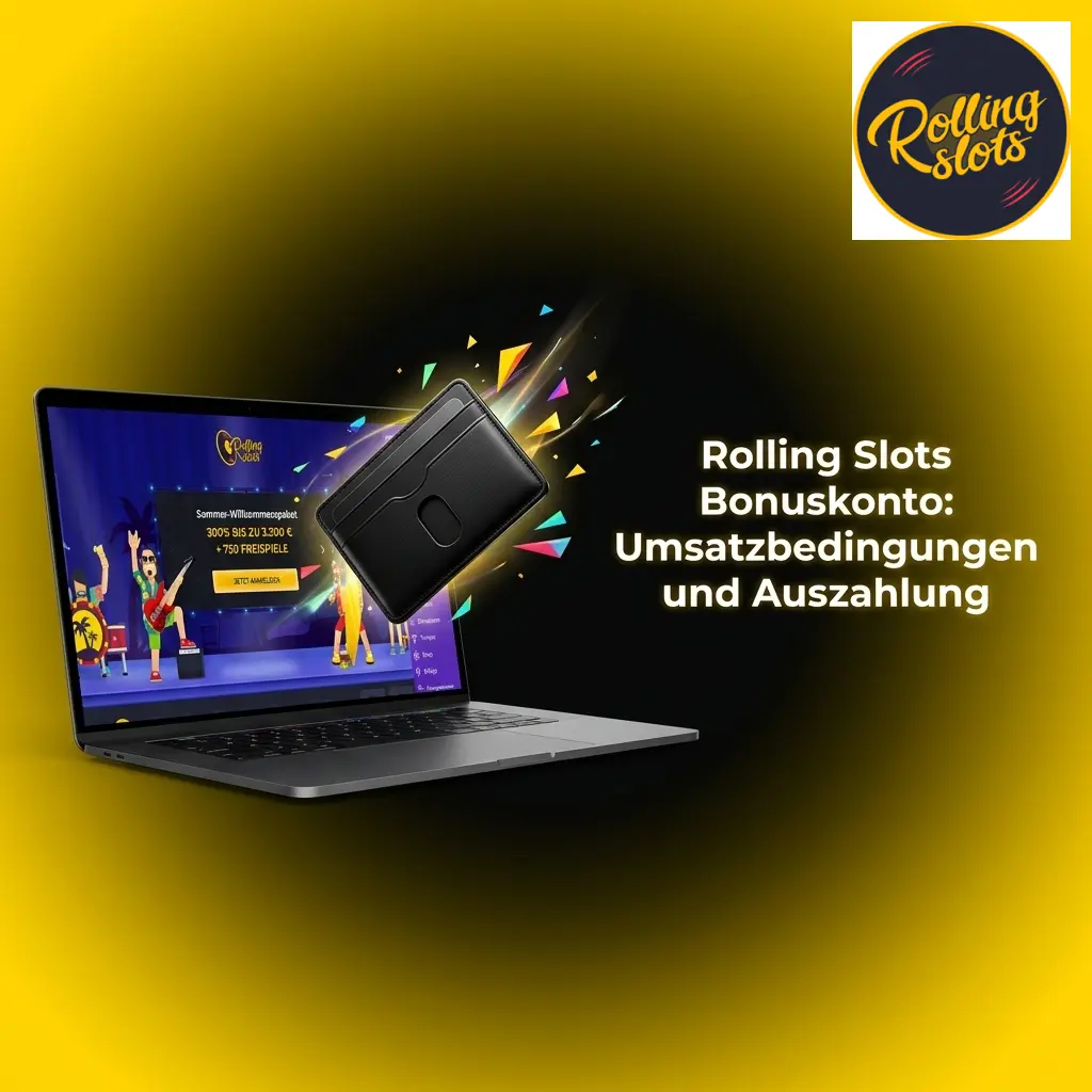 Rolling Slots Bonuskonto: Umsatzbedingungen mit 40-facher Umsetzung, 30-Tage-Frist und automatischer Echtgeld-Umwandlung erklärt.