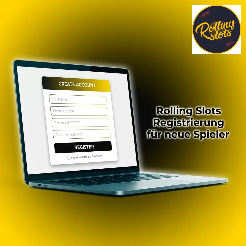 Rolling Slots Registrierungsformular für neue Spieler mit Kontodaten und Willkommensbonus bis 500 EUR